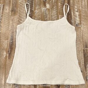 White cotton tank with bow detail